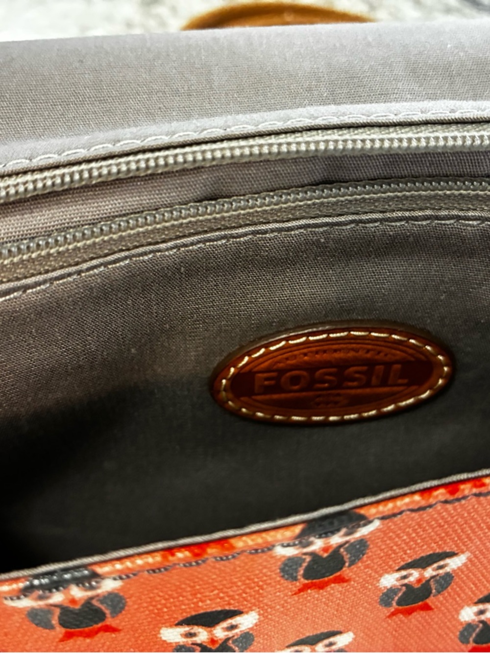 Fossil Owl Print Crossbody - Picture 12 of 15
